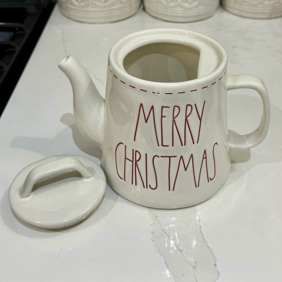 Rae Dunn White 'MERRY CHRISTMAS' Ceramic Teapot - Picture 3 of 4